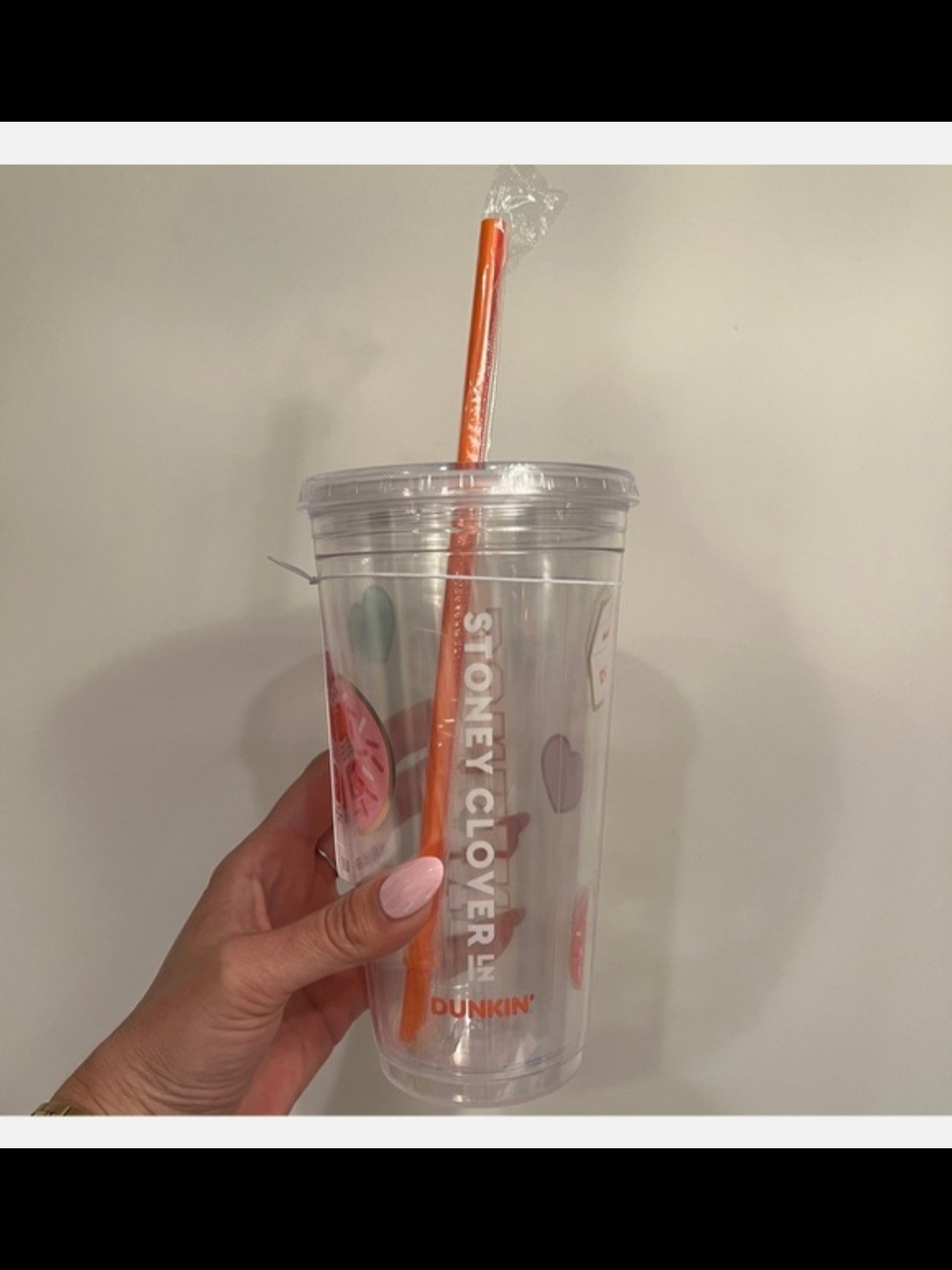 Stoney Clover Lane x Dunkin Clear Tumbler with Straw